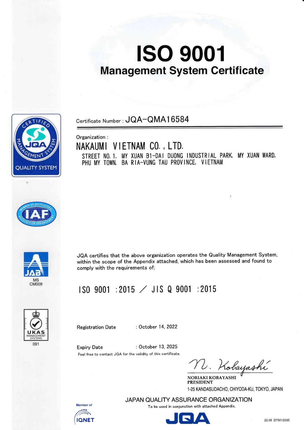 Chứng chỉ ISO 9001 2015 (2)